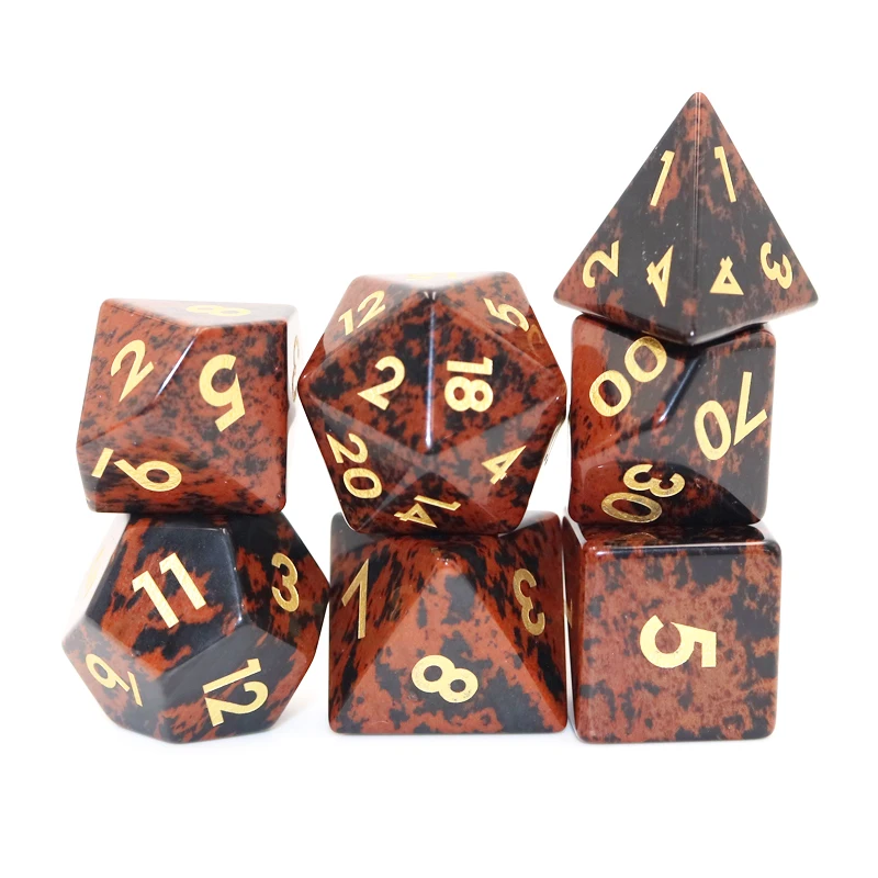 RPG Custom Gemstone Polyhedral Dice Set for DND Games manufacture