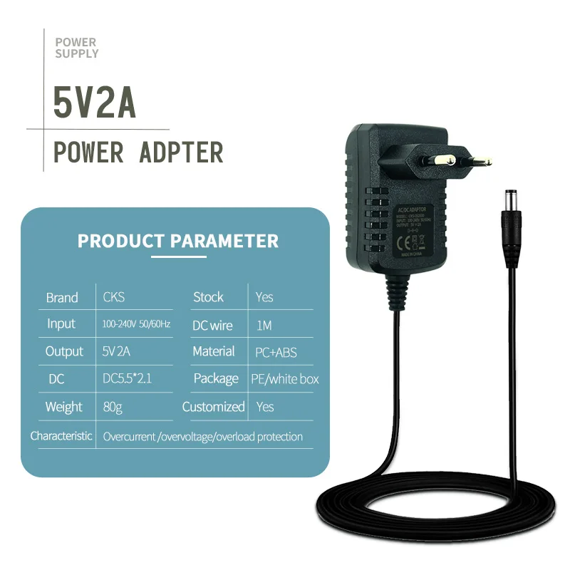 Pigus tiekimas su ES, JAV, JK kištuku, 5 W, 6 W, 10 W, 12 W, 5 V, 1 A, 1,2 A, 1,5 A, 2 A maitinimo adapteris su CE ženklu