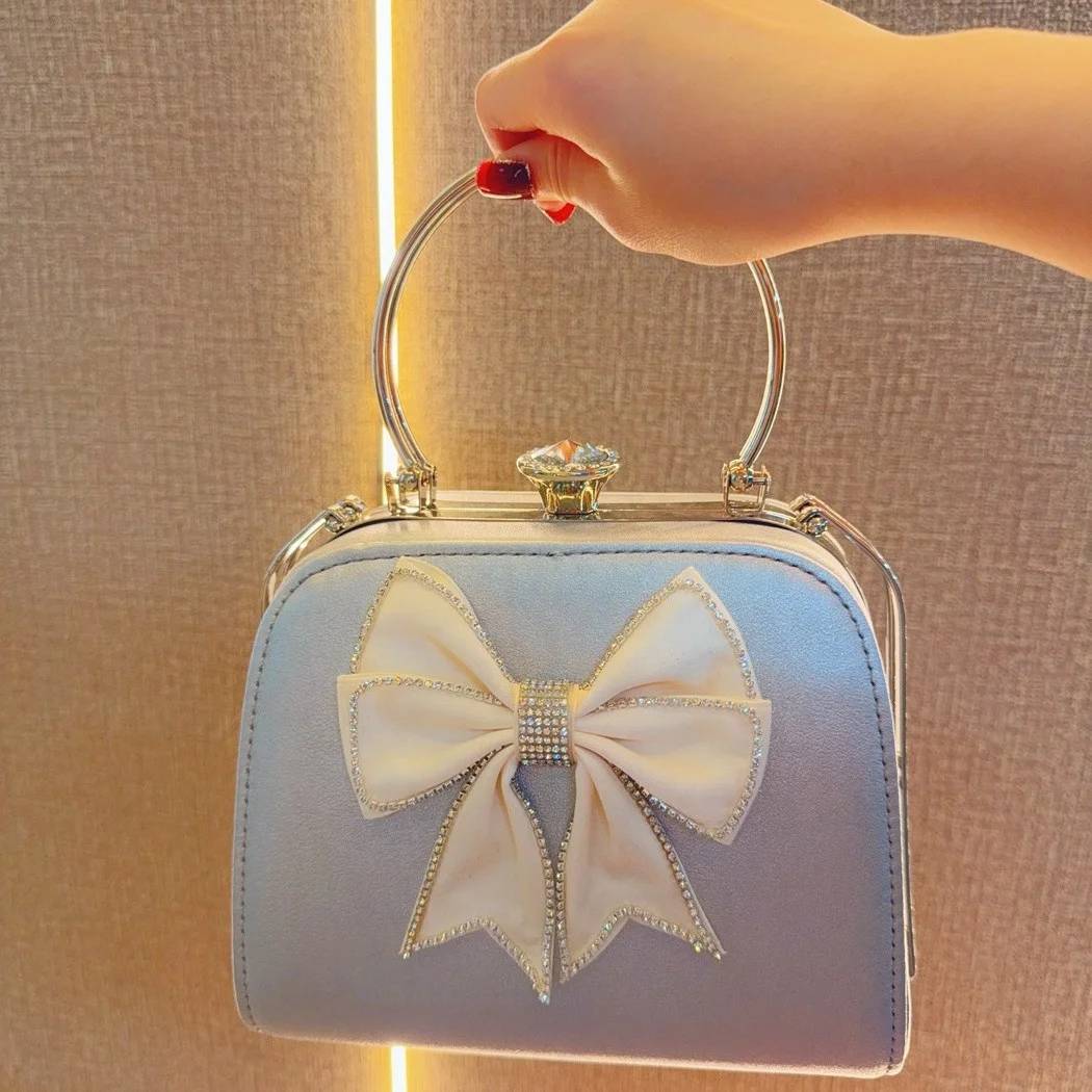 Elegant Satin Bow Evening Bag for Women