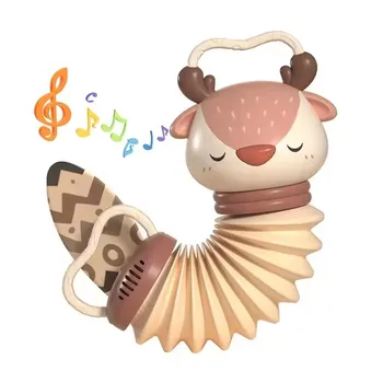 Accordion Toys Musical Baby Rattle Instrument Kids Activity Instruments Hand Hanging Stroller Concertina Animal Kid Plastic