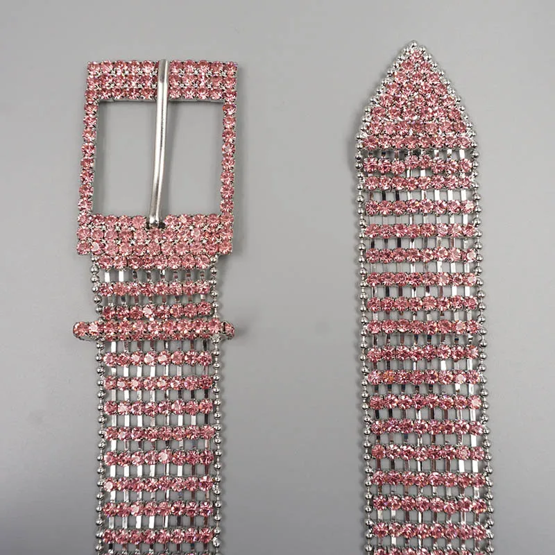Ready design Silver color fancy crystal belt trim fashion style custom rhinestone women's belt