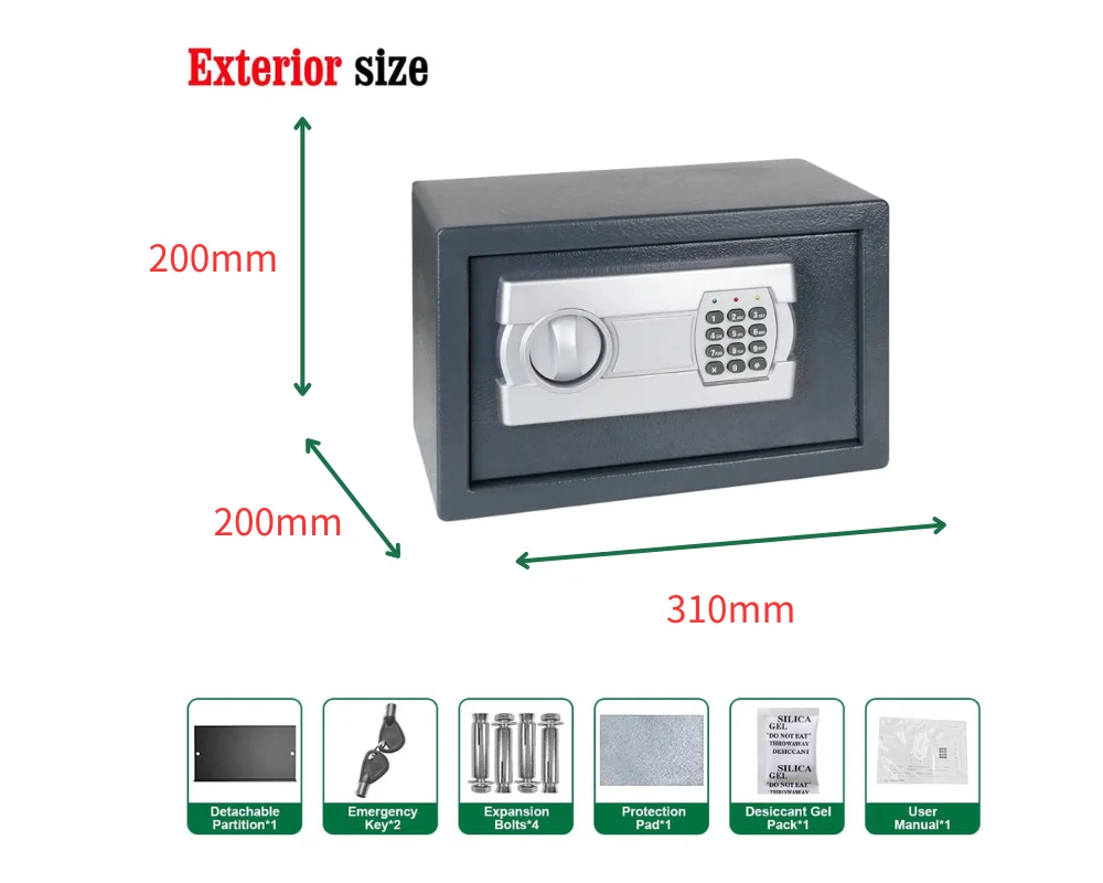 Популярная онлайн-продажа Сейф для хранения денег из нержавеющей стали с электронным замком и паролем