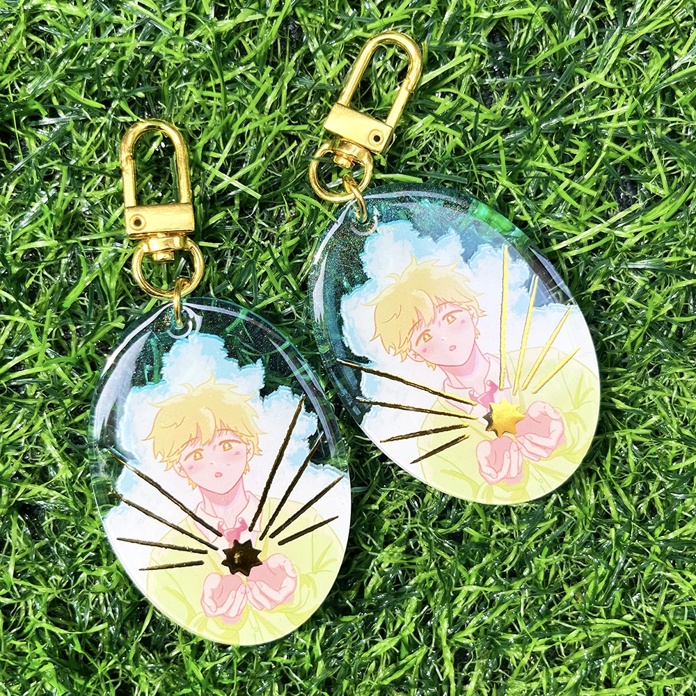 ダブルゴールドフォイルホットスタンプアクリルチャームカスタム