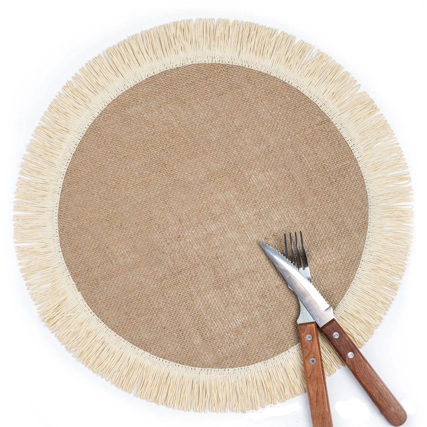 15 Inch Burlap Round Placemats Woven Dining Tables Jute Table Mats