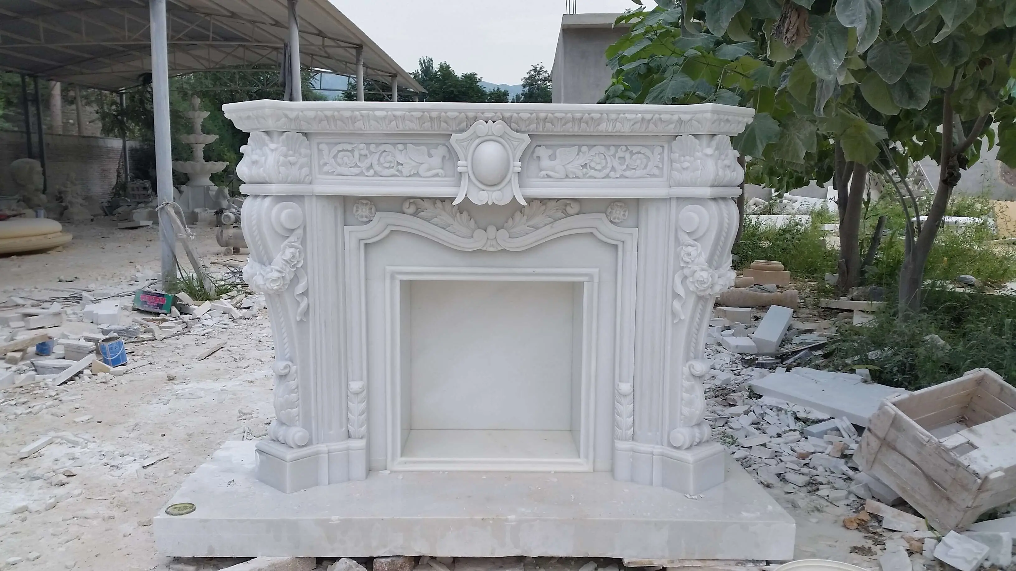 sichuan white fireplace finisihed