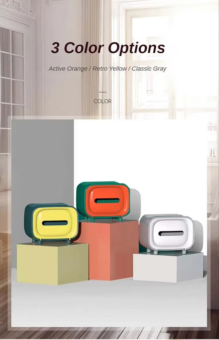 Modern Household Desktop Facial Tissue Box TV Tissue Paper Box Holder with Stylish Decoration for Home Use factory