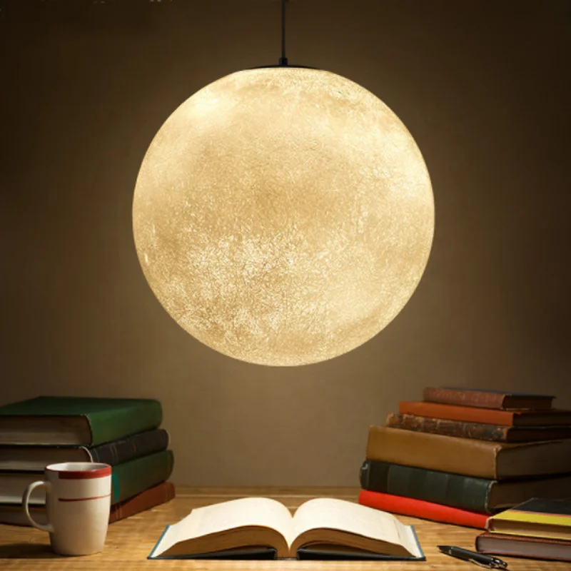 Современная люстра декоративная планета Глобус Луна Глобус белый акриловый подвесной светильник