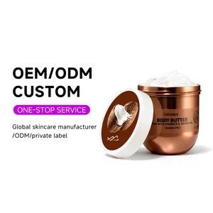 ODM OEM Private Label Lightening Soothing Dry Skin Care Cream Nourishing Moisturizing Vitamin E Coconut Oil Body Butter Lotion