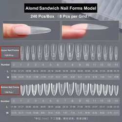 New 240 Pcs/Box Dual Nail Tips Form - Quick Extension Sandwich