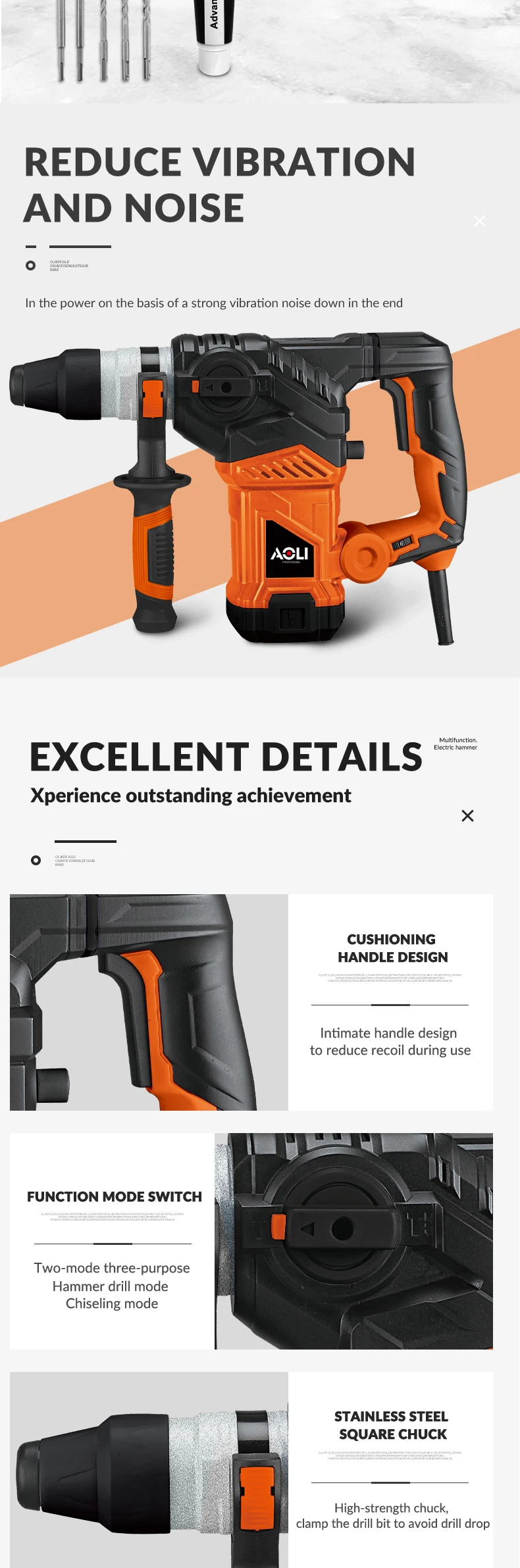 sds max rotary hammer hengfeng quality with safety clutch