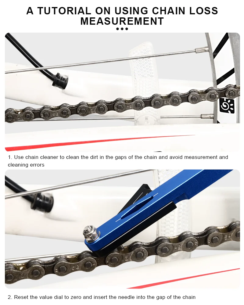 RIDERACE Chain Wear Indicator Tool Aluminium Alloy Bike Chain