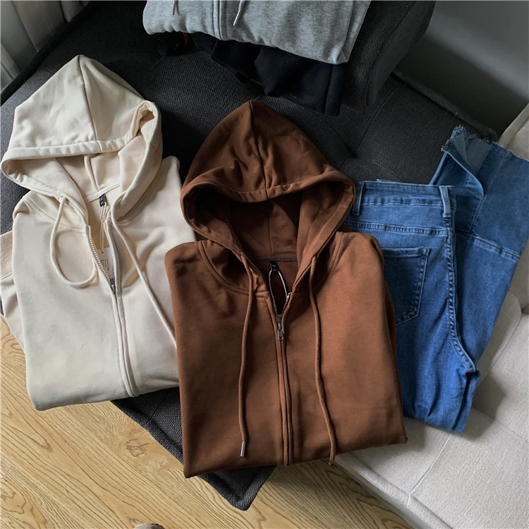 High Quality Zip up Hoodies Mens Zipper Oversized Zip up Hoodie Light  Jackets Cotton 400gsm Zip French Terry Cotton Hoodies