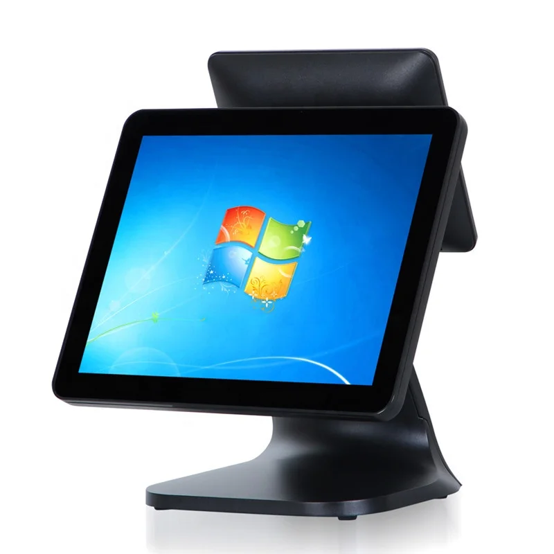Windows system Dual screen 15 inch 9.7inch touch screen pos terminal /All-In-one PC system