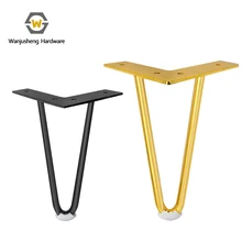High Quality Hairpin Legs Gold Replacement Furniture Hardware Metal End Table Cabinet Legs Sofa Cast Iron Plated Sofa Feet