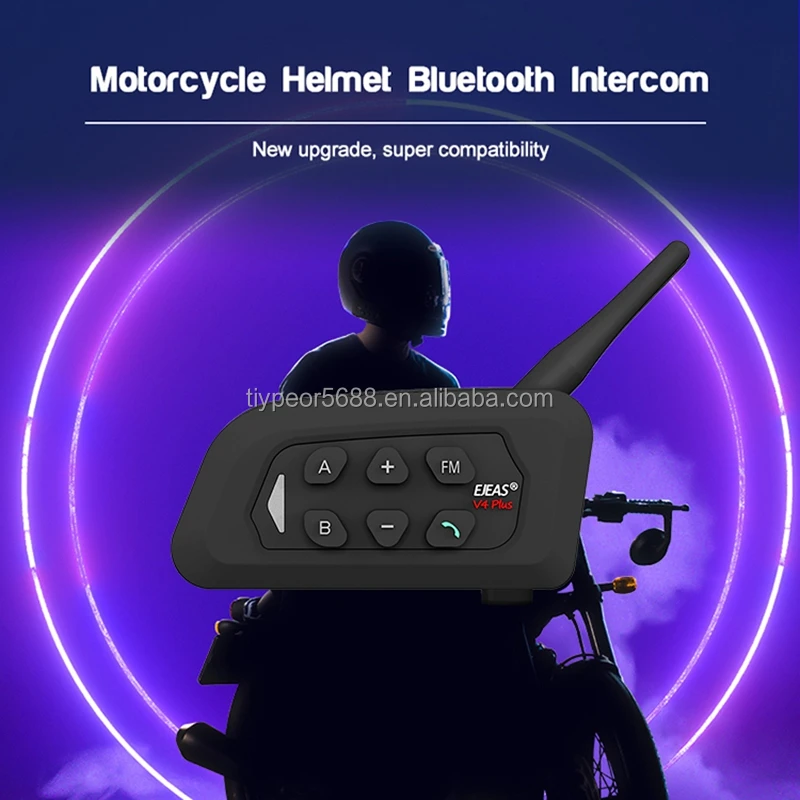product tiypeor ejeas v4 plus 4 way 1500m wireless bluetooth bluetooth helmet intercom waterproof motorcycle intercom-2