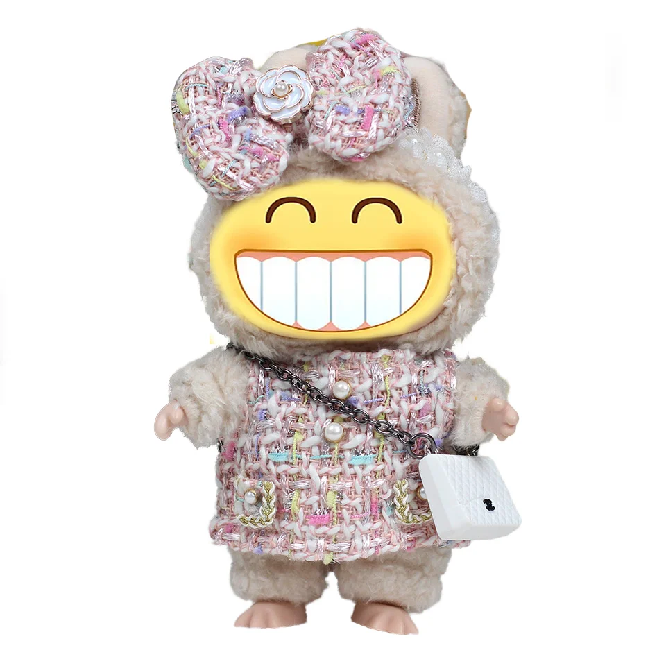 17cm Dolls Clothes for Macaron Labuibui PVC  Dolls Inspired  Animation Boys' Surprise Pull Bag Pendant Gift Cloth Toys