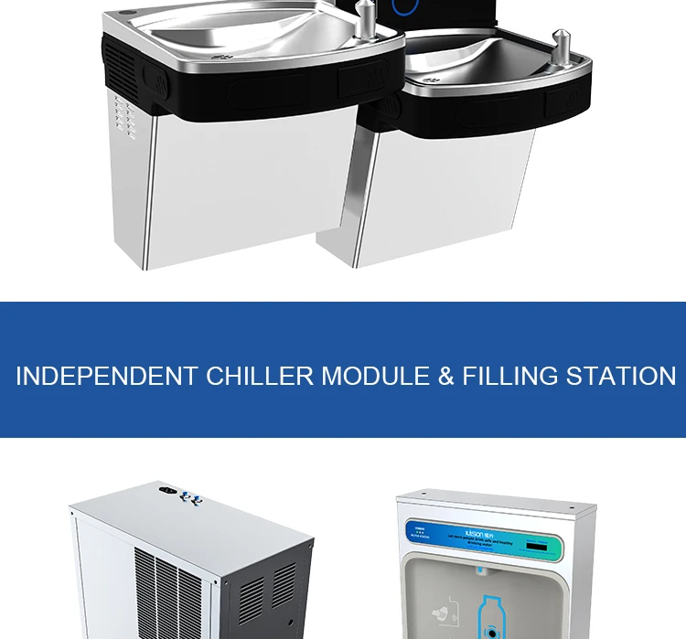 Bottle Filling Station Wall Mounted Water Cooler Drinking Water Fountain Sensor Water Dispenser ADA Standard for Commercial supplier