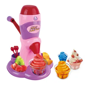 EPT 2023 Hot Sale Plastic DIY Toys Ice Cream Maker Machine Candy Ice Cream Cups Spoon Kitchen Toys for Kids