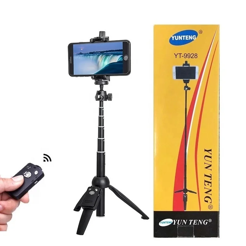 YUNTENG 9928 Selfie Stick Portable 40 Inch Aluminum Tripod