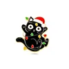 Colorful lights black cat