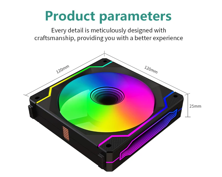 New Gaming PC Fan CPU Cooler Computer Case ARGB Fan 120mm Cooling ...