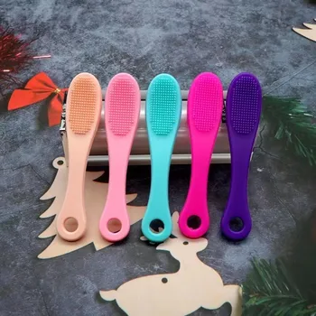 soft silicone finger cot massage cleaning brush facial nose blackhead removal tool pores wash face skin care brushing hole