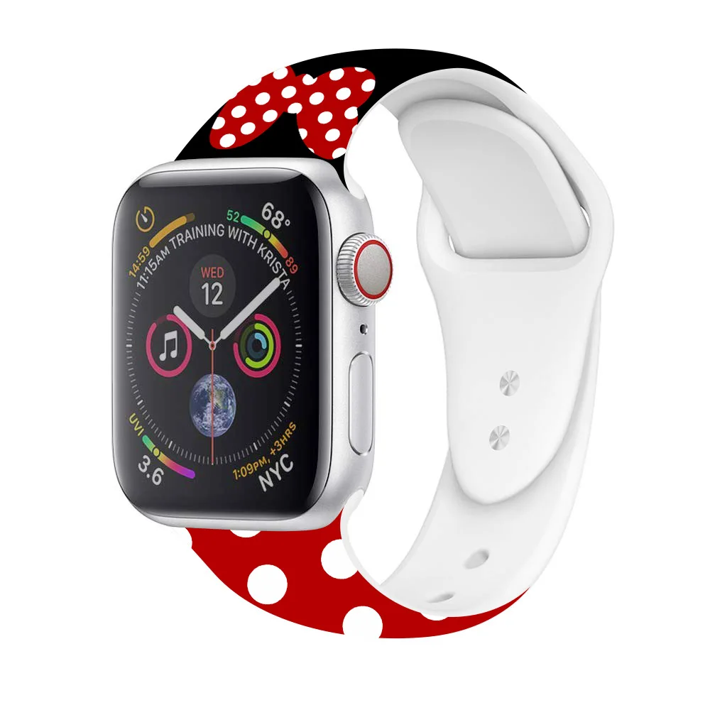 Lover Mickey Minnie Mouse Watchbands Silicone Strap For Apple Watch  38/40/42/44mm Cartoon Band For Iwatch Series 1/2/3/4/5 - Buy Watchbands For Apple  Watch,Silicone Cartoon Band For Iwatch,Mickey Minnie Mouse Strap For Apple