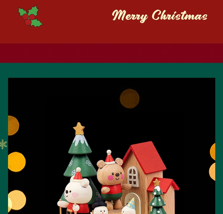 Wholesale Mechanism Yunsheng Wind Up Rotating Custom Wooden Christmas