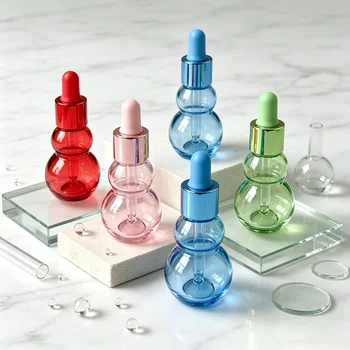 20ml Transparent Double-Hollow Glass Bottle with Dropper