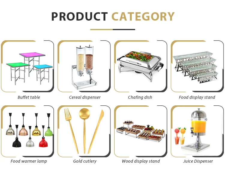 5 Star Luxury Restaurant Buffet Serving Set Stainless Steel Standing