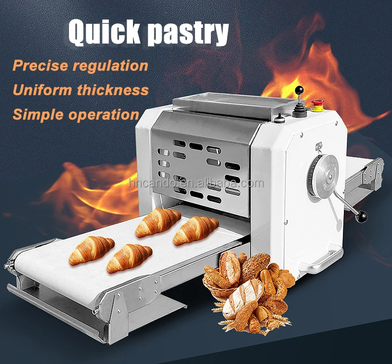 Small Automatic Bakery Croissant Puff Pastry Dough Sheeter Electric