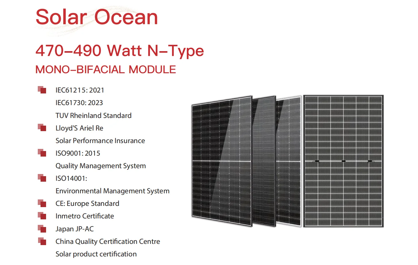 QIANEN High Efficiency 490W PERC Solar Panel Monocrystalline Half-Cell Hot Sale with 470W-490W Variants factory