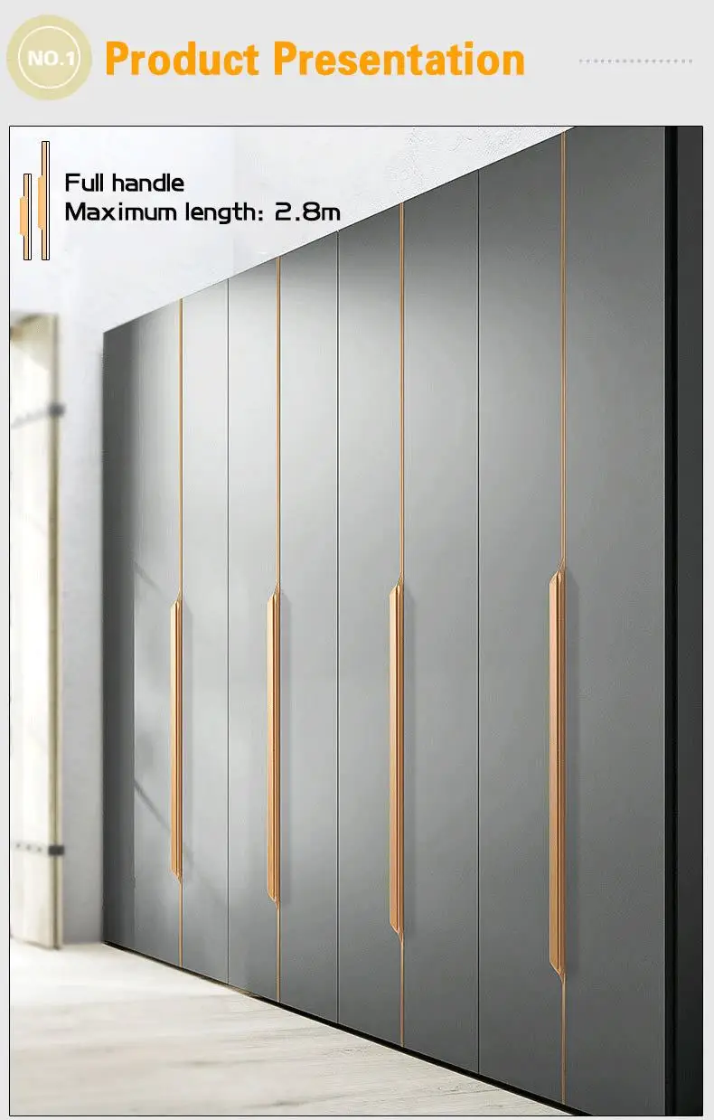 Invisible Long Pulls Handles Wardrobe Furniture Door Handles