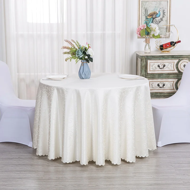 Cheap Jacquard Round Table Cloths and Polyester Luxury Tablecloths for Weddings