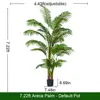 Palmier Areca artificiel vert de 2,2 m avec pot noir