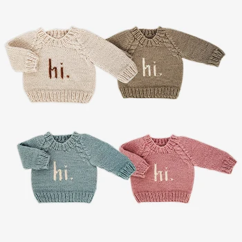 Newborn Knit Clothes Children 0-6 Years Thick knit Knitwear Baby Casual Top Warm Sweater Custom Wholesale