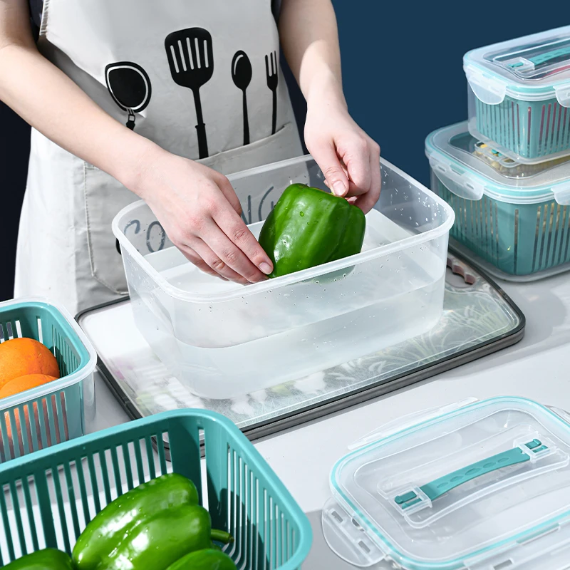 1pc 4-in-1 Multifunctional Fruit and Vegetable Storage Container with  Draining Crisper and Strainers - Keep Your Food Fresh and Organized in the  Kitch