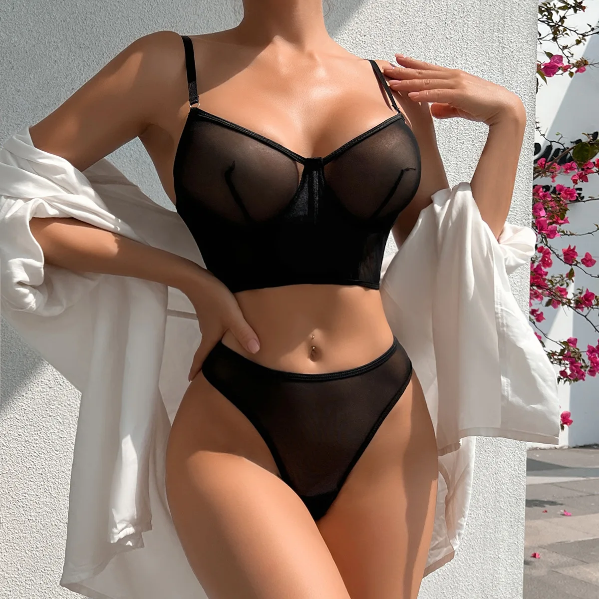 New Style Sexy Lingerie Women's Sexy Bra Girl Cute Style Comfortable Lace  Bra Beautiful Underwear Set See Through Sexy Lingerie