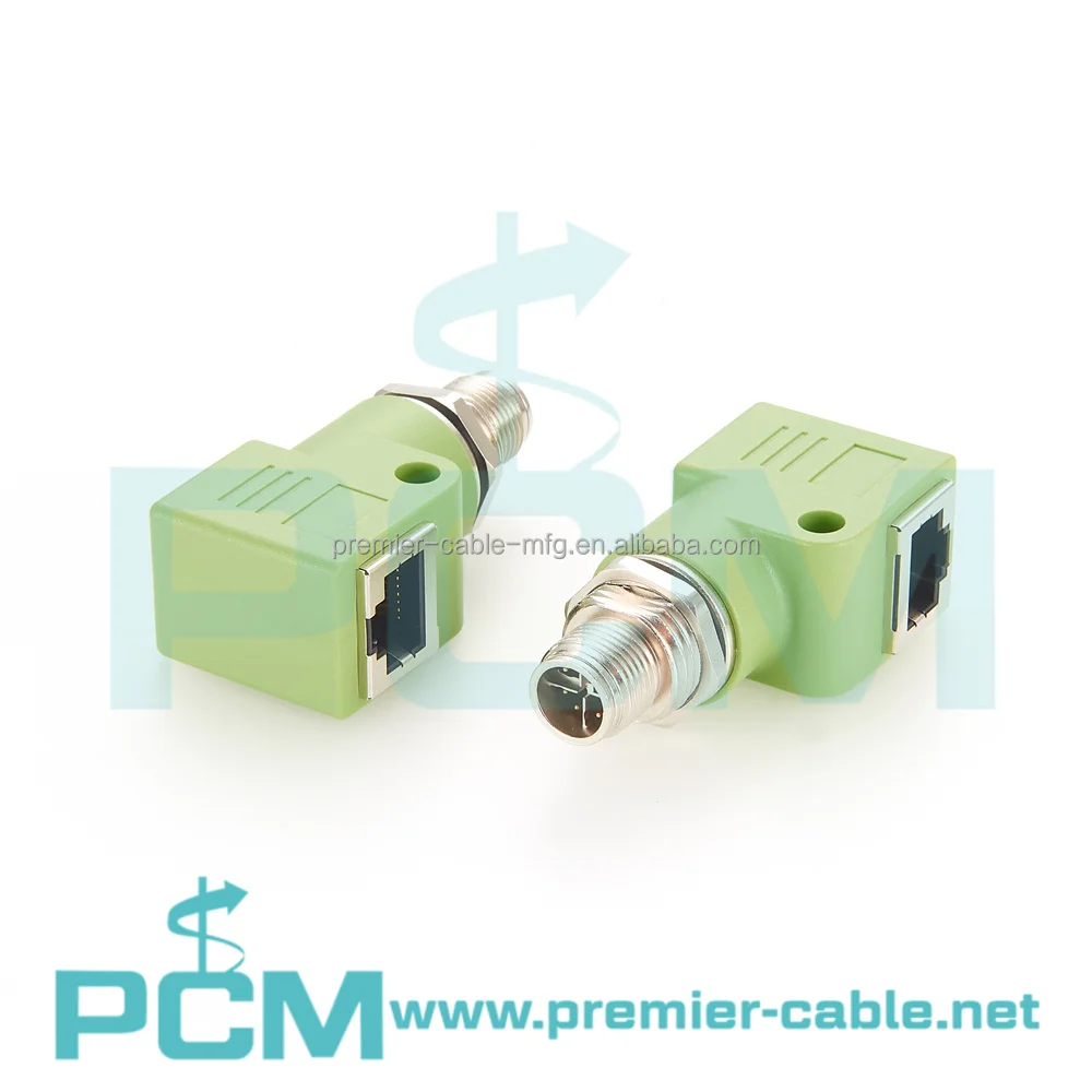 Industrial I/O connectivity M12 X-Code 8Pin to RJ45 Female Right Angle Adapter supplier