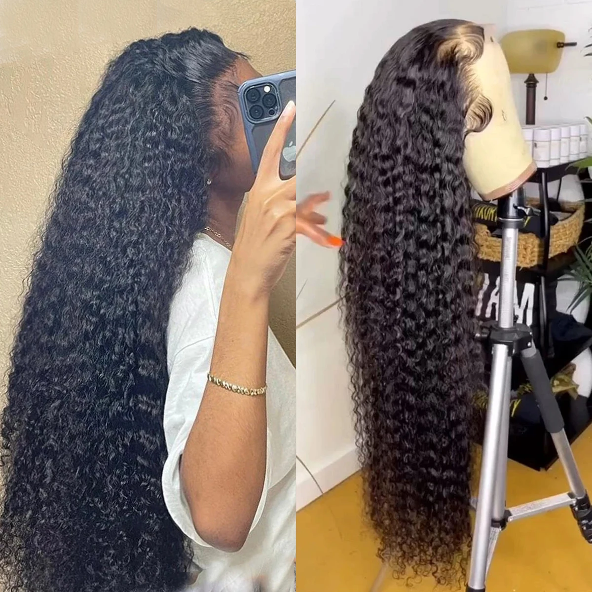 PERRUQUE 100% CHEVEUX naturels T7 (28.5 cm) pour POUPEE