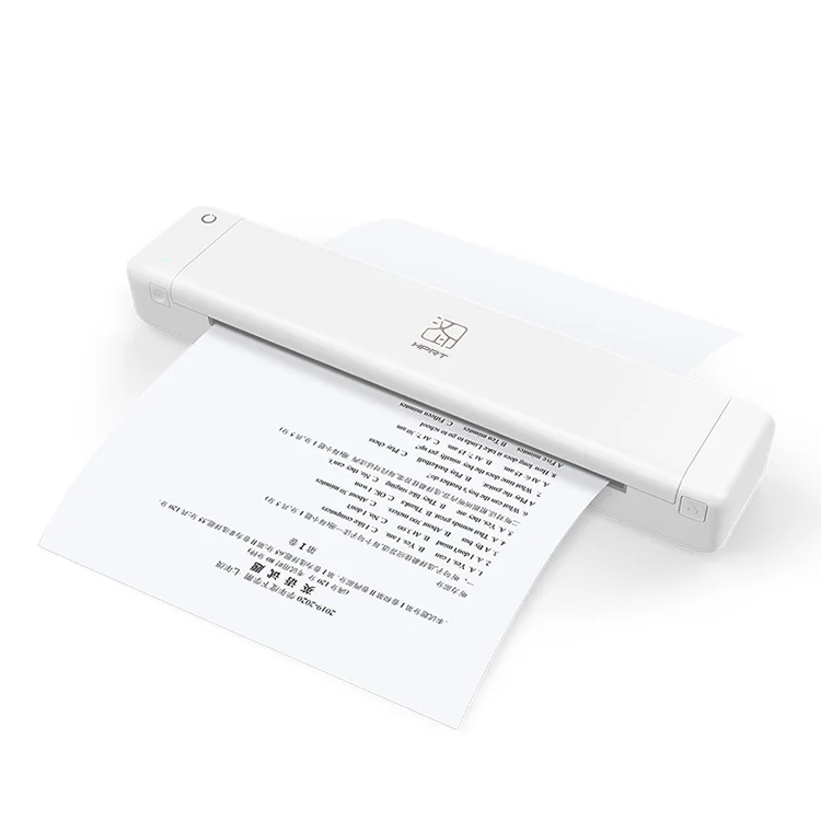 Poooli A4 Paper Printer, 300dpi Wireless Portable Printer with Ribbon, White