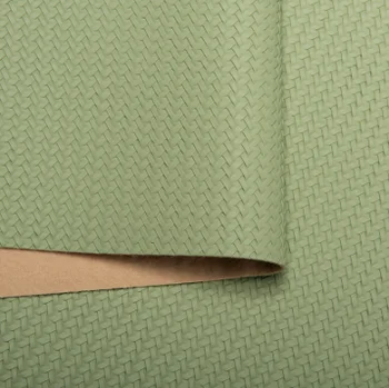 PVC Embossed Woven Pattern Synthetic Artificial Leather for Sofa Bag Chair Car Seat Wallet Decorate Belt Faux Leather Fabric