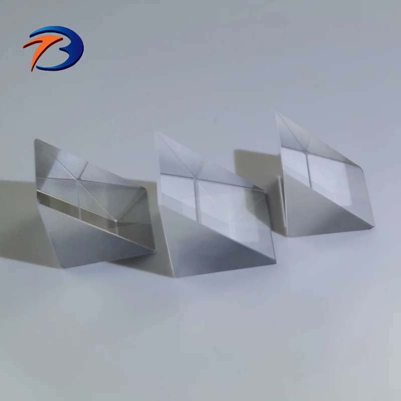 45 degree right angle prism optical fused silica triangular prism cube with beam splitter film