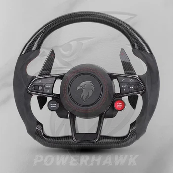 Alcantara Start Button Carbon Custom Leather Steering Wheel for Audi A3 A4 A5 A6 A8 S3 C7 B8 B9 RS3 RS5 RS6 RS7 C8 S4 S5 TT TTRS