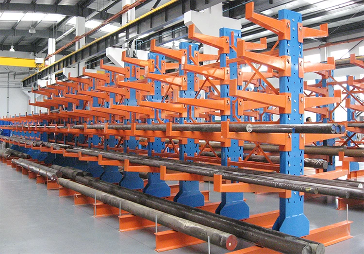 galvanized cantilever racking for outdoor long item storage
