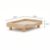 Solid wood cat bed [with large cushion]