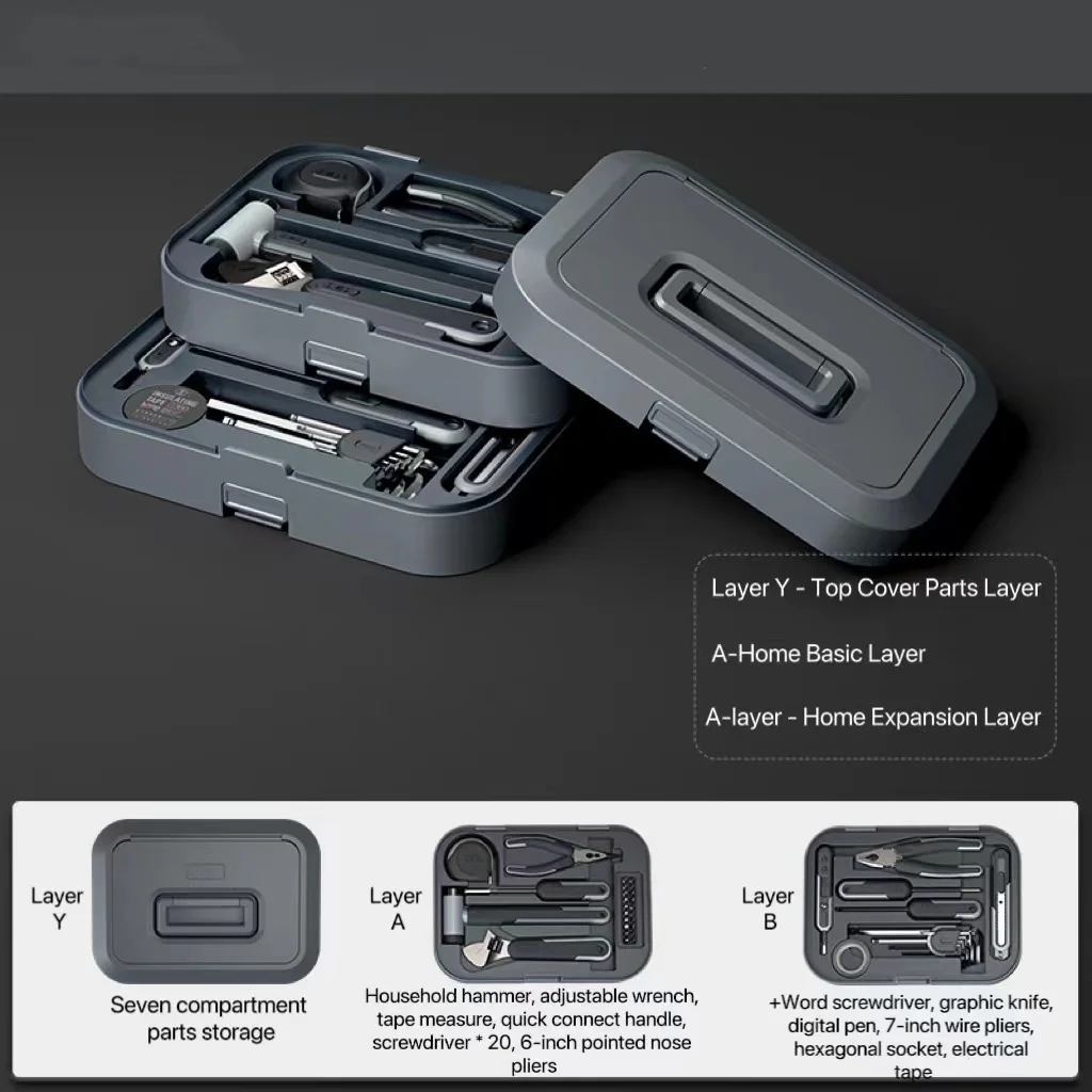 Made in China Layered Toolbox Home Repair Tool Hardware Tool Set