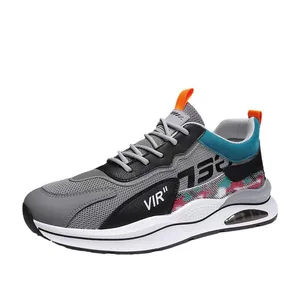 Trendy Autumn Youth Casual Running Sneakers Mesh Upper Lace-Up Fashion Trend Thick-Soled Shoes for Men Students