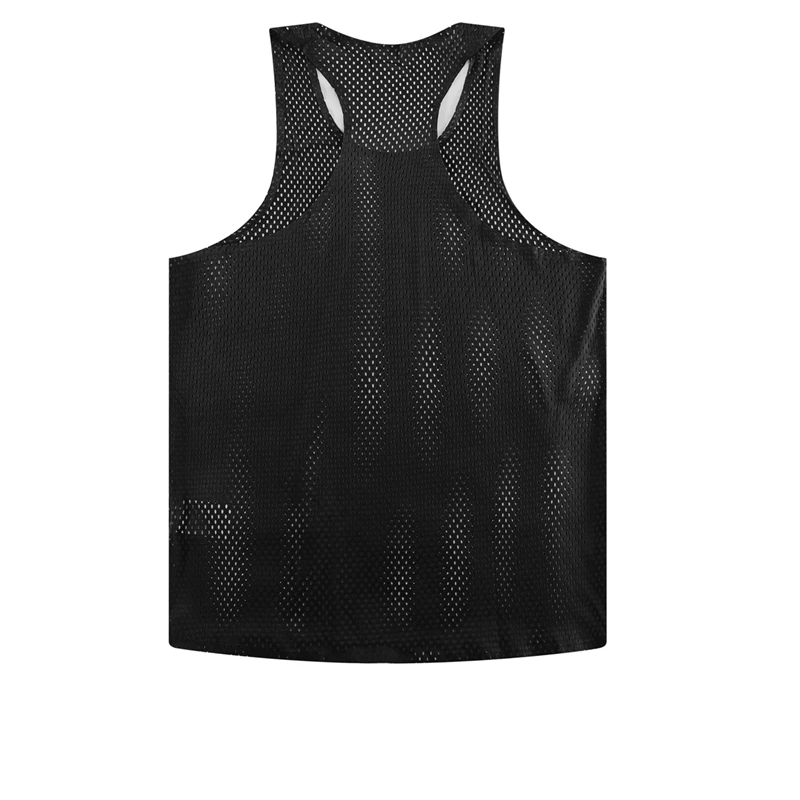 Seamless Mesh Breathable Man Big Hole Quick Dry 100% Polyester 100 GSM Marathon Running Sleeveless T-Shirt for Men