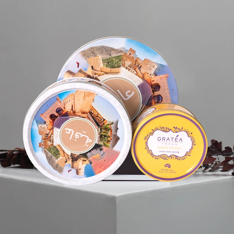 Custom Printed Design Biscuit Tin Can Cookie Tin Canister Box